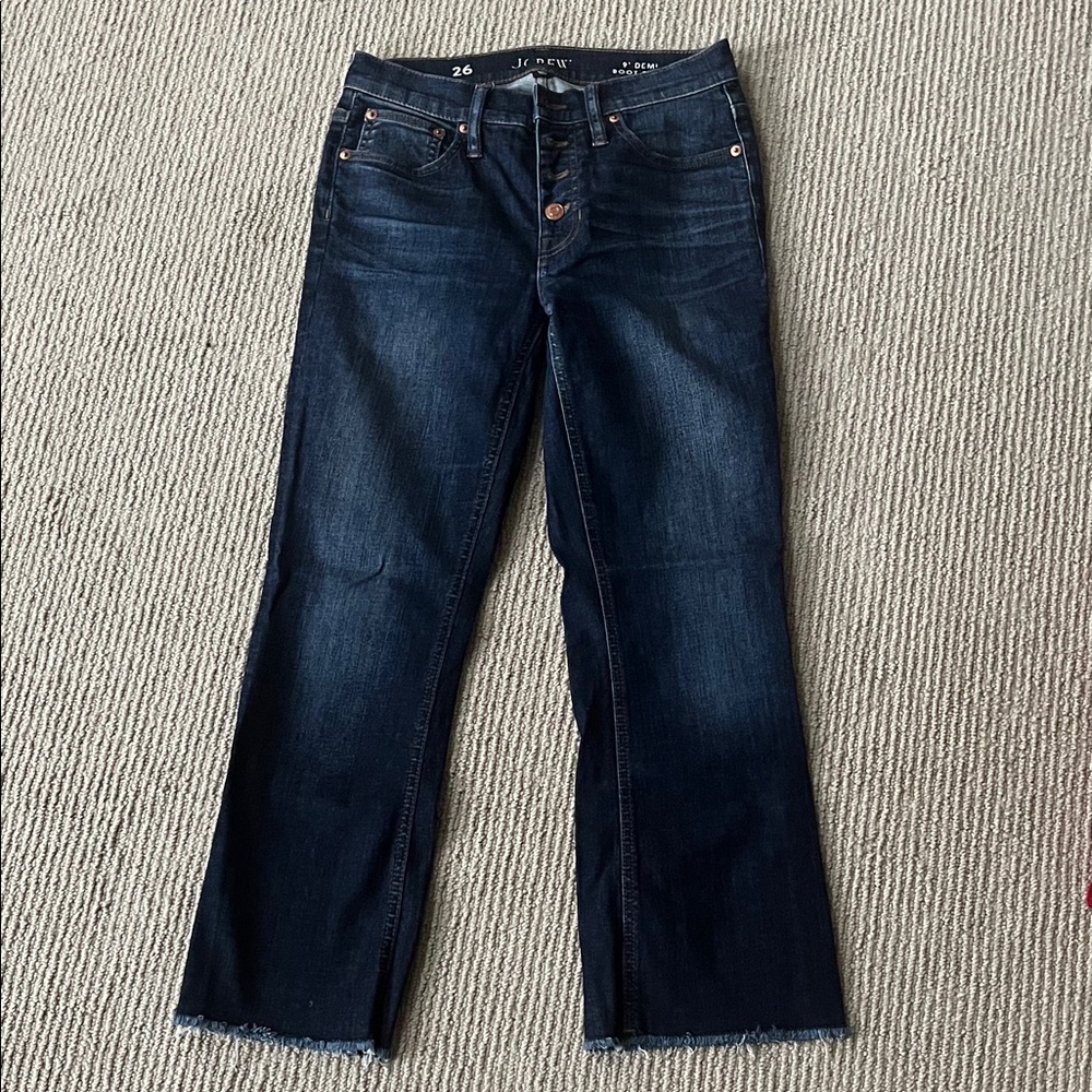 J. Crew Women's Dark Indigo Straight-Leg Jeans